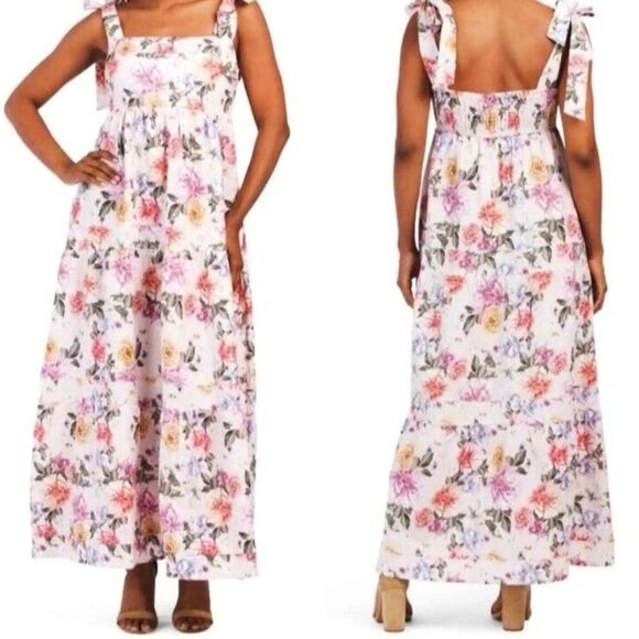 House of Harlow 1960 Floral Maxi Dress in Pink and White - Picture 4 of 10